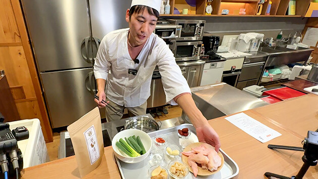 山岡アナ サムゲタン作り（abn駅前テラス）・冬に食べたいアレ その（4）