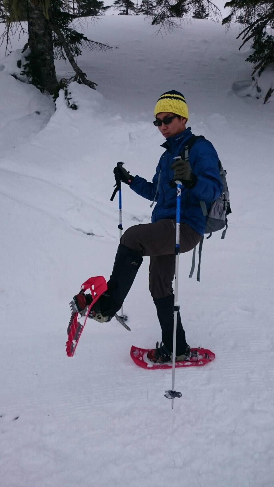 雪山散策、のち、温泉うどん。