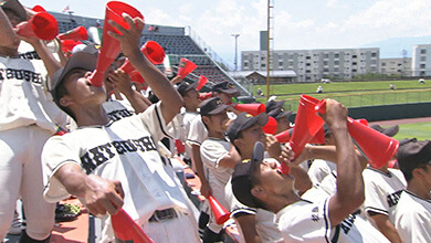 高校野球長野大会決勝・松商学園の応援スタンド