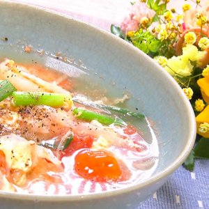 エビとトマトの卵スープ（2023年6月21日 水曜 よる6時55分）