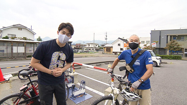 齋藤崇人さん・cafe自転車屋マスター石黒さん｜シェアサイクルで巡る！初秋の千曲市 ～日本遺産・月の都を訪ねて～