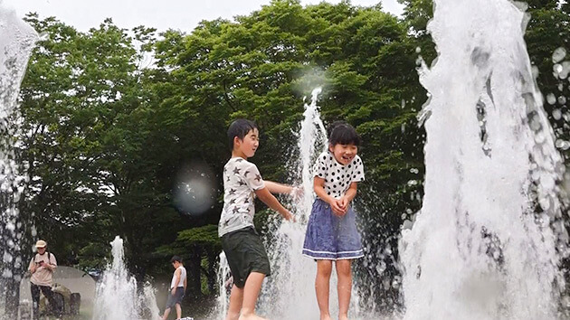 噴水・小布施総合公園｜夏にピッタリ！魅力あふれる公園へGO！～噴水広場！おやき作り！ボルダリングも！？～