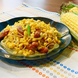 トウモロコシの香ばしバターしょうゆパスタ（2022年8月20日）