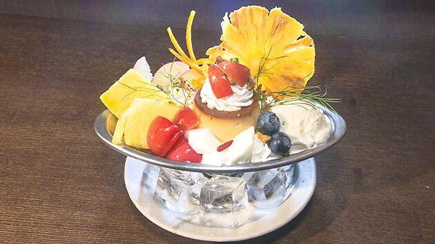 パインとプラムのプリンアラモード（手紙舎文箱 / 松本市）