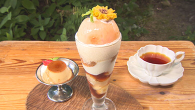 ももパフェ（心花舎 / 安曇野市）