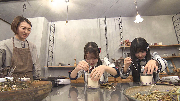 NGT48 杉本萌・SKE48 伊藤虹々美（ボタニカルキャンドル作り / 安曇野市）