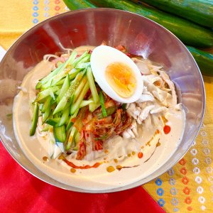 キュウリ盛り盛り！韓国風豆乳そうめん（2026年8月15日）